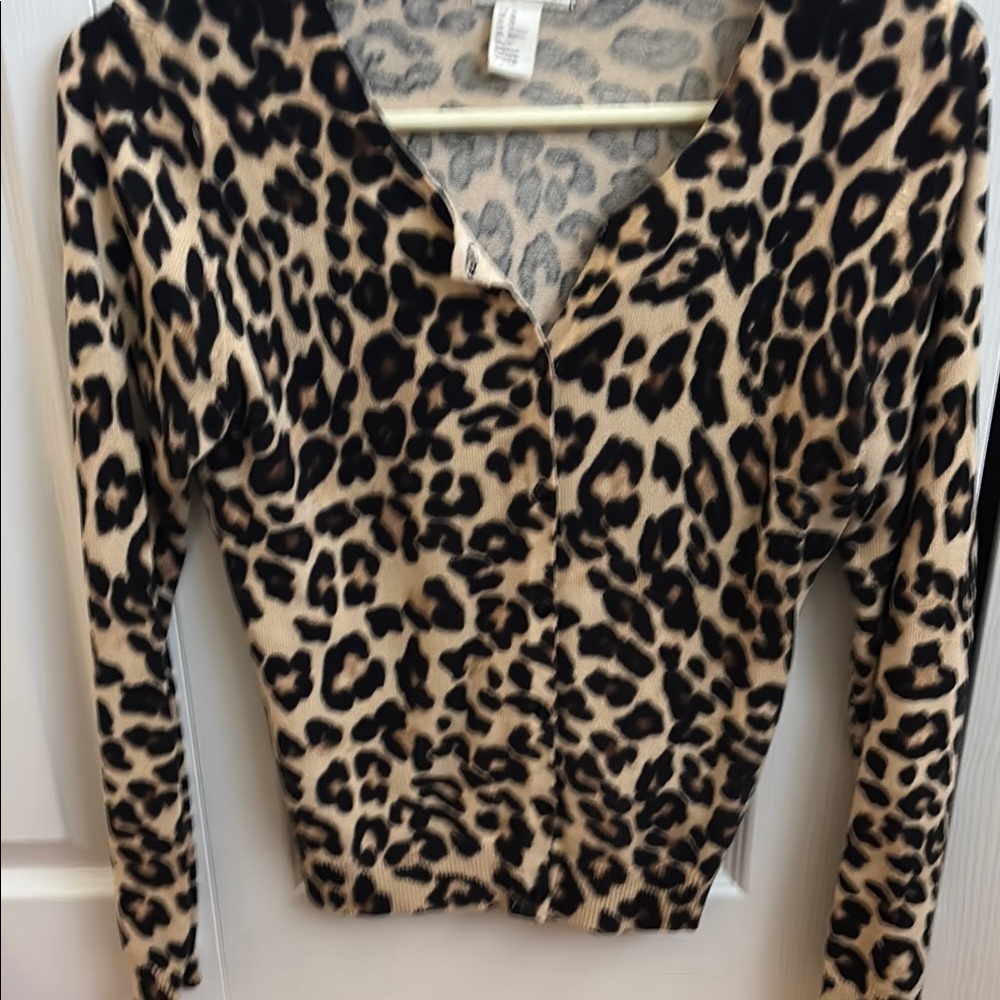 Leopard Print Cardigan Sweater